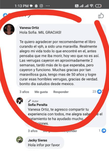 Comentario en Facebook