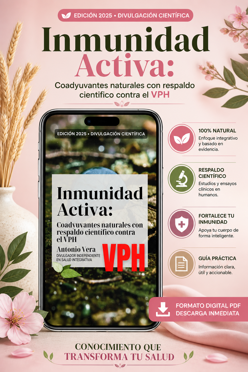 [Portada del libro Inmunidad Activa CONTRA EL VPH por Antonio Vera]