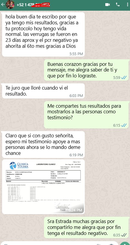 Mensaje compartido por una lectora