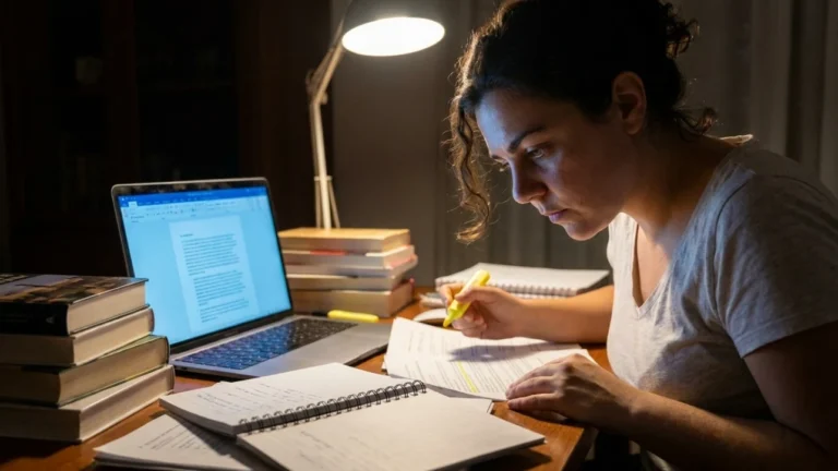 Sofía investiga en su computadora